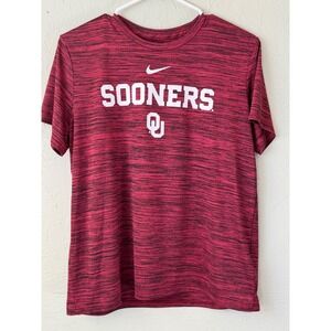 Nike Oklahoma Sooners Dri-FIT Space Dye Crimson T-Shirt Mens Medium OU Training